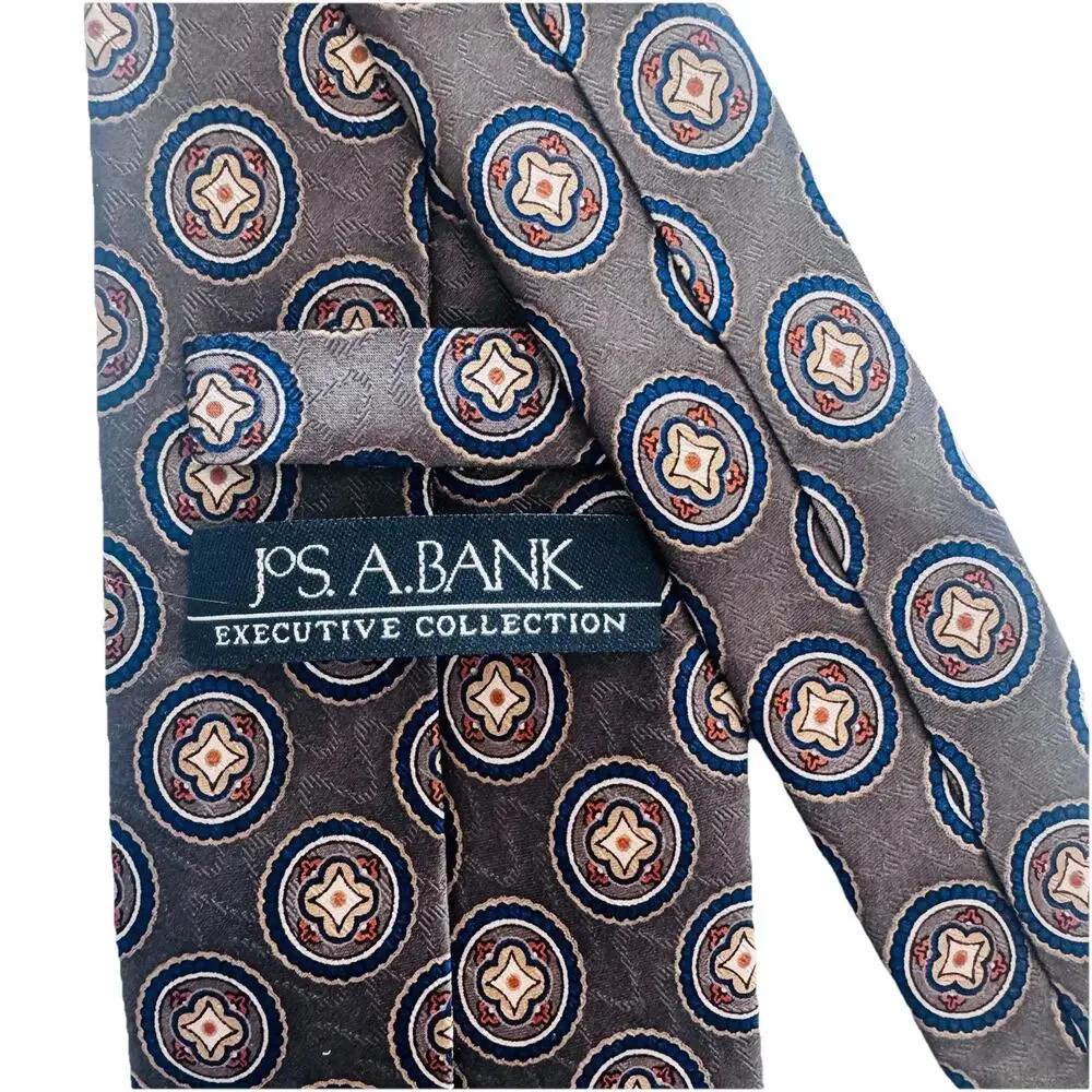 New Jos. A. Bank Executive Collection Brown Circles Men’s Silk Tie 3.5 x 58 NWT